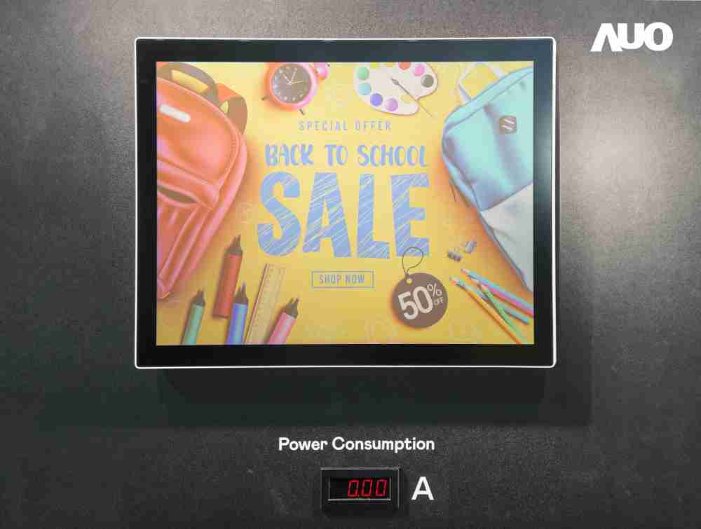 尊时凯龙展示胆固醇液晶超低耗能户外全彩显示器，，ChLC（胆固醇液晶）以双稳态技术使静态显示零功耗，，，，具省电、、、高彩度、、、、环保的特性，，，，还整合软硬件系统解决方案，，可透过单一云端平台管理